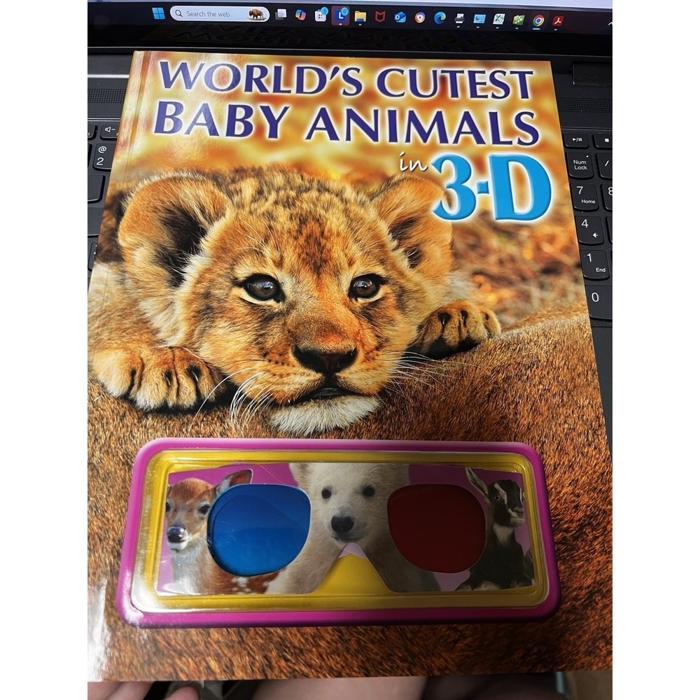 Scholastic World's Cutest Baby Animals in 3-D Book with 3D Glasses Included